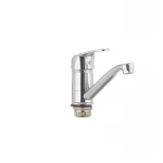 Смеситель для умывальника Cron Magic 555 (излив 15 см) (черная ручка) (CR0131)