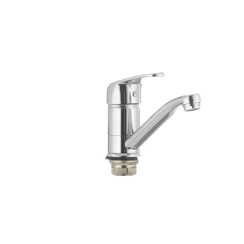 Смеситель для умывальника Cron Magic 555 (излив 15 см) (черная ручка) (CR0131)