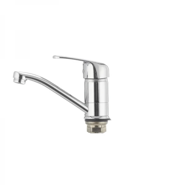 Смеситель для умывальника Cron Magic 555 (излив 15 см) (черная ручка) (CR0131)