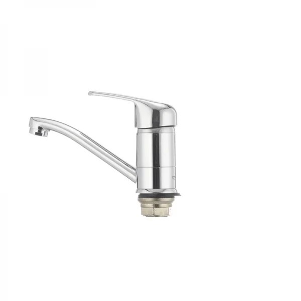 Смеситель для умывальника Cron Magic 555 (излив 15 см) (черная ручка) (CR0131)