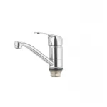 Смеситель для умывальника Cron Magic 555 (излив 15 см) (черная ручка) (CR0131)