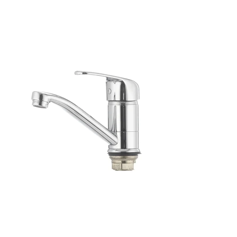 Смеситель для умывальника Cron Magic 555 (излив 15 см) (черная ручка) (CR0131)