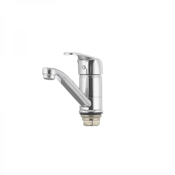 Смеситель для умывальника Cron Magic 555 (излив 15 см) (черная ручка) (CR0131)