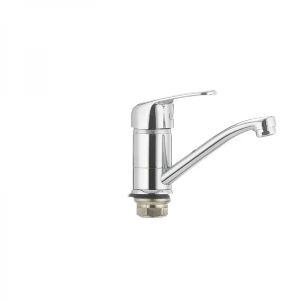 Смеситель для умывальника Cron Magic 555 (излив 15 см) (черная ручка) (CR0131)