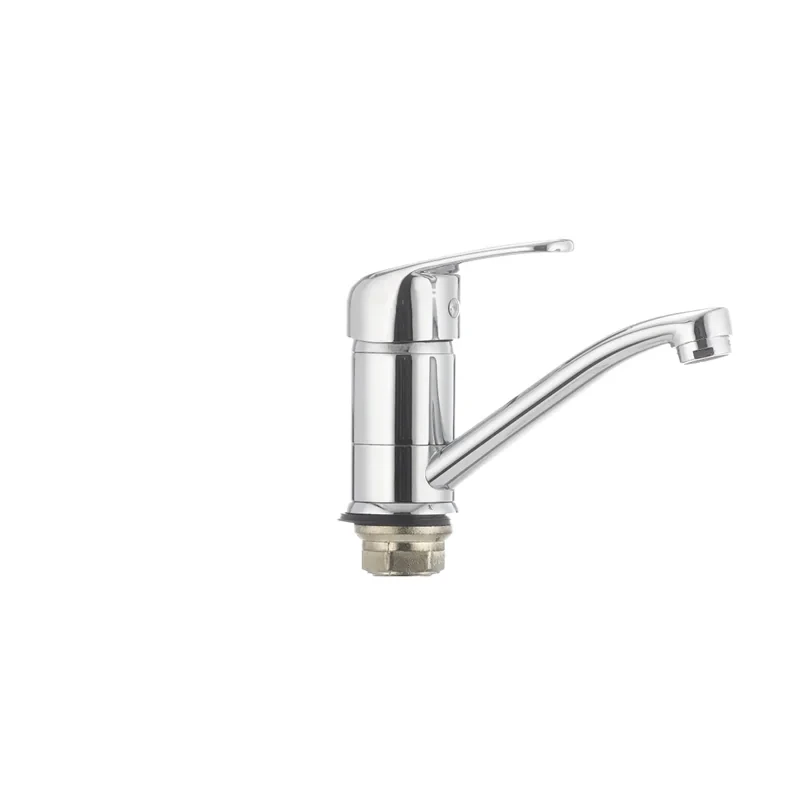 Смеситель для умывальника Cron Magic 555 (излив 15 см) (черная ручка) (CR0131)