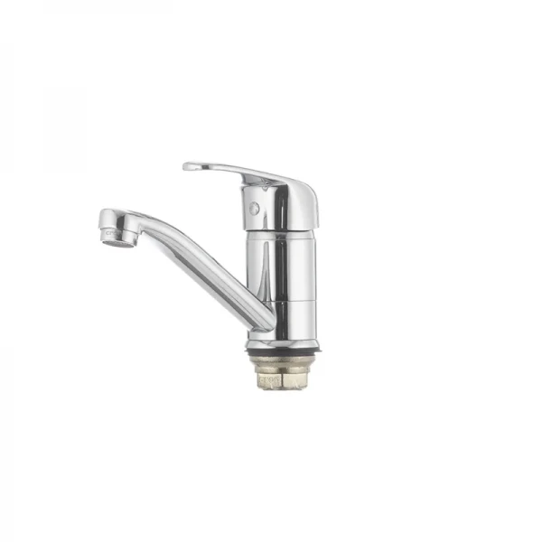 Смеситель для умывальника Cron Magic 555 (излив 15 см) (черная ручка) (CR0131)