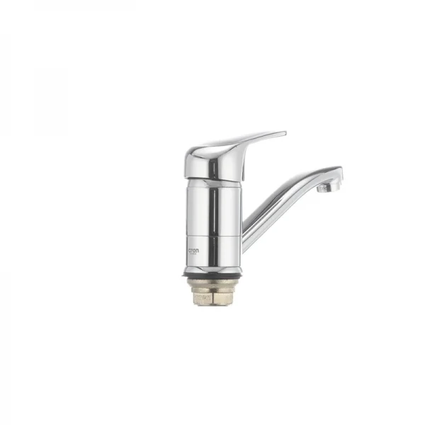 Смеситель для умывальника Cron Magic 555 (излив 15 см) (черная ручка) (CR0131)