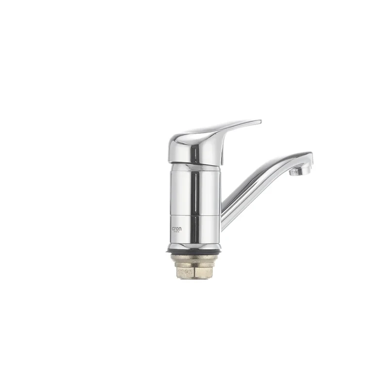 Смеситель для умывальника Cron Magic 555 (излив 15 см) (черная ручка) (CR0131)