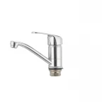 Смеситель для умывальника Cron Magic 555 (излив 15 см) (черная ручка) (CR0131)