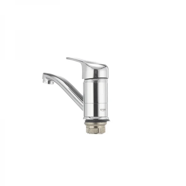 Смеситель для умывальника Cron Magic 555 (излив 15 см) (черная ручка) (CR0131)