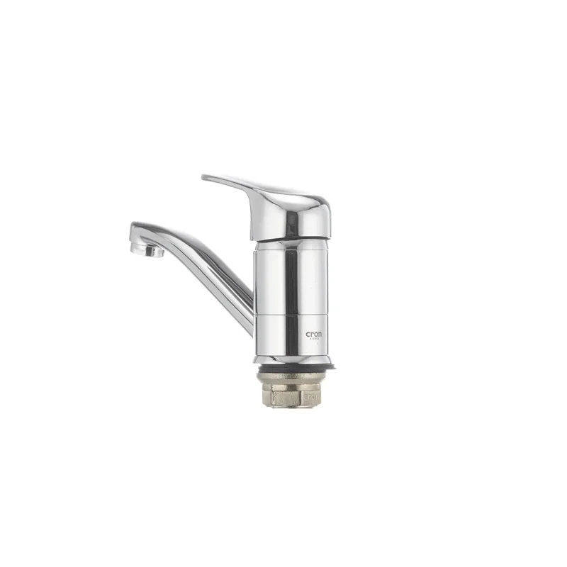 Смеситель для умывальника Cron Magic 555 (излив 15 см) (черная ручка) (CR0131)