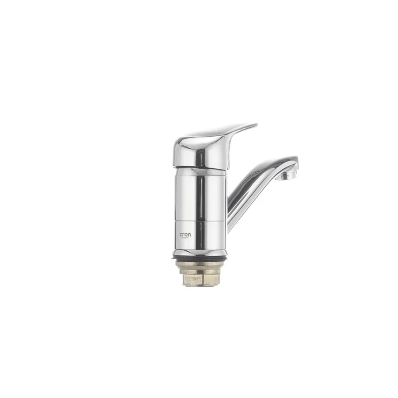 Смеситель для умывальника Cron Magic 555 (излив 15 см) (черная ручка) (CR0131)