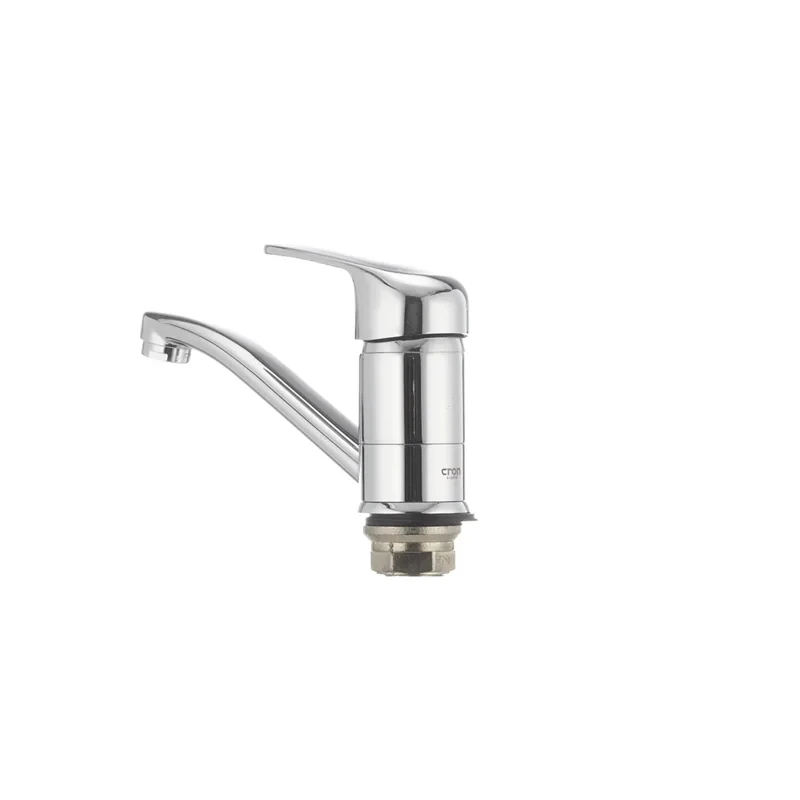 Смеситель для умывальника Cron Magic 555 (излив 15 см) (черная ручка) (CR0131)