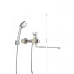 Одноважільний змішувач для ванни Cron Focus 007 хромований з довгим поворотним виливом (CR0182)