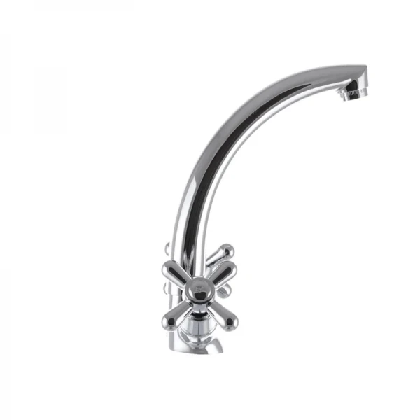 Смеситель для кухни EUROPRODUCT Dominox 272 латунный хромированный двухвентильный с высоким поворотным изливом (EP0088)