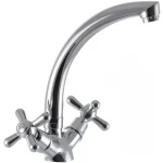 Смеситель для кухни EUROPRODUCT Dominox 272 латунный хромированный двухвентильный с высоким поворотным изливом (EP0088)