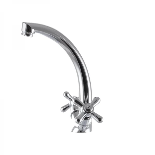 Смеситель для кухни EUROPRODUCT Dominox 272 латунный хромированный двухвентильный с высоким поворотным изливом (EP0088)