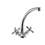Смеситель для кухни EUROPRODUCT Dominox 272 латунный хромированный двухвентильный с высоким поворотным изливом (EP0088)