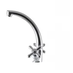 Смеситель для кухни EUROPRODUCT Dominox 272 латунный хромированный двухвентильный с высоким поворотным изливом (EP0088)