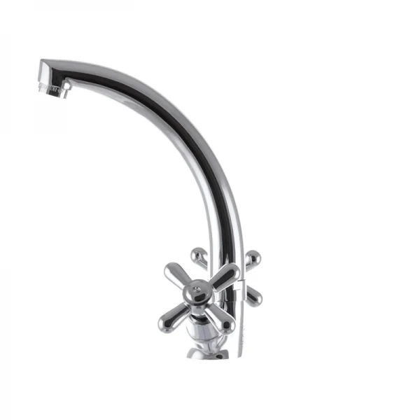 Смеситель для кухни EUROPRODUCT Dominox 272 латунный хромированный двухвентильный с высоким поворотным изливом (EP0088)