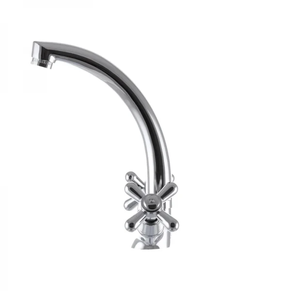 Смеситель для кухни EUROPRODUCT Dominox 272 латунный хромированный двухвентильный с высоким поворотным изливом (EP0088)