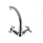 Смеситель для кухни EUROPRODUCT Dominox 272 латунный хромированный двухвентильный с высоким поворотным изливом (EP0088)