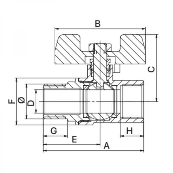 Кран шаровый 1" ГГБ Europroduct EP.120 (EP2929)