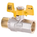 Кран шаровой Europroduct EP.111 - 1/2" FM ГШМ YELLOW, ручка "бабочка" желтая (EP2932)