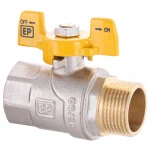 Кран шаровой Europroduct EP.111 - 3/4" FM ГШМ YELLOW, ручка "бабочка" желтая (EP2933)