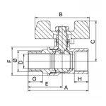 Кран шаровой Europroduct EP.111 - 3/4" FM ГШМ YELLOW, ручка "бабочка" желтая (EP2933)