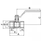 Кран шаровой Europroduct EP.221 - 1/2" FF ГГВ YELLOW, ручка "рычаг" желтая (EP2943)