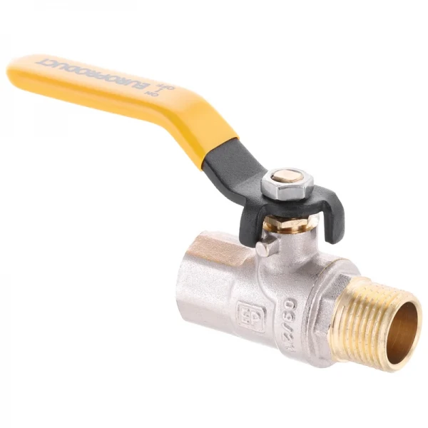 Кран шаровой Europroduct EP.211 - 1/2" FM ГШВ YELLOW, ручка "рычаг" желтая (EP2951)