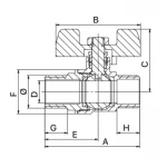 Кран шаровый 1/2" ШШБ Europroduct EP.130 (EP2956)