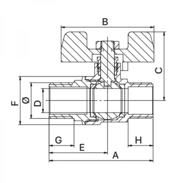 Кран шаровый 1/2" ШШБ Europroduct EP.130 (EP2956)