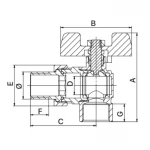 Кран с американкой угловой 1/2" Europroduct EP.411 (EP2959)
