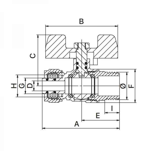 Кран шаровый Europroduct EP.501 Wing 16x1/2M (EP6040)