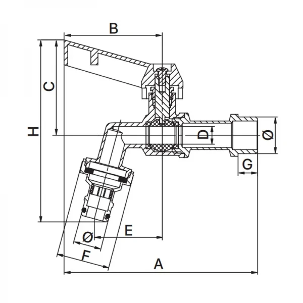Кран полива с коннектором для быстрого подключения Europroduct EP.3102 1/2" (EP6042)