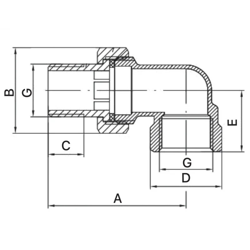 Згін американка кутовий Europroduct EP.0422 - 3/4" (EP6060)