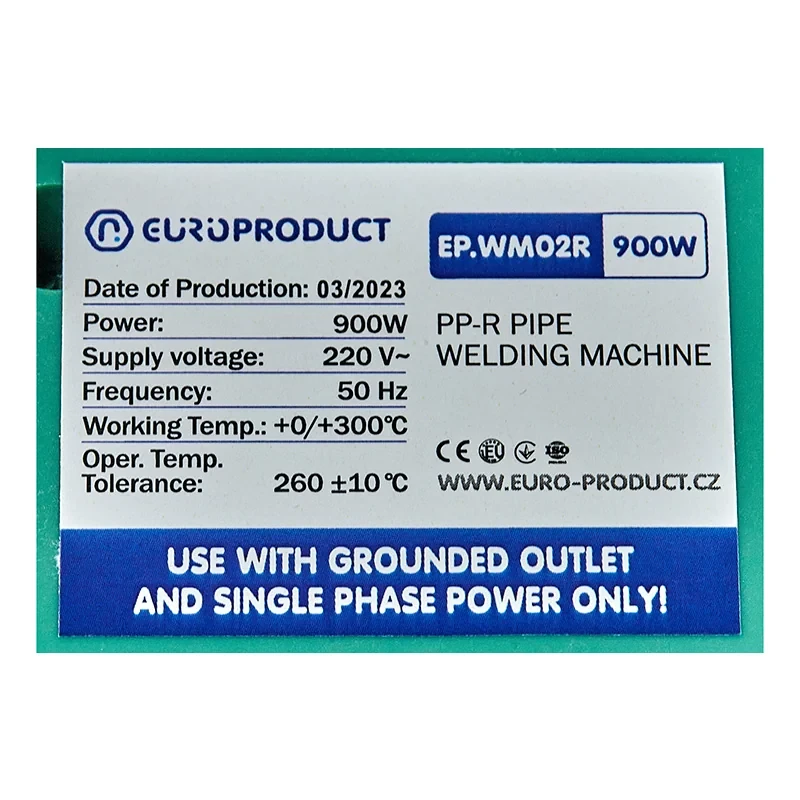 Паяльник Europroduct EP.WM02R для PPR труб (круглые насадки) 16/32mm (EP6092)