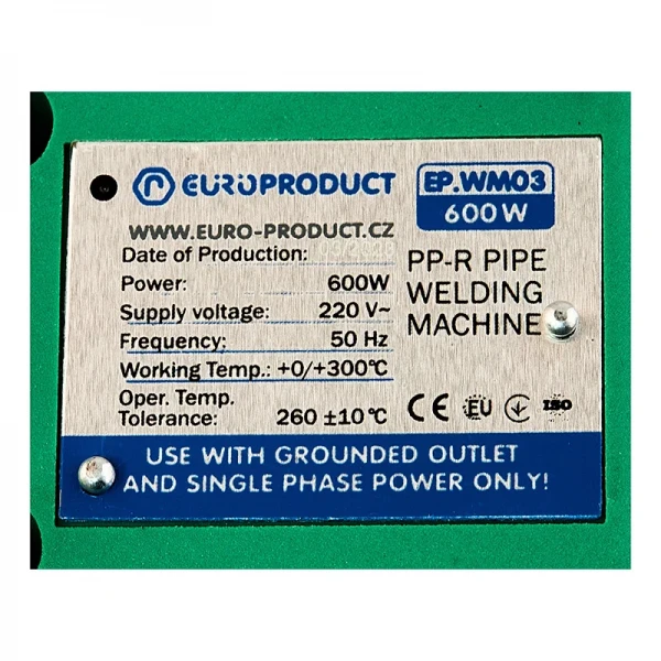 Паяльник для труб PPR, Europroduct EP.WM03 (плоские насадки) 20/32mm (EP6093)