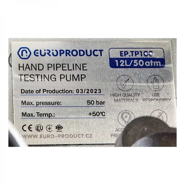 Опрессовщик гидравлический ручной Europroduct EP.TP100 для PPR труб (12л, 50АТМ) (EP6097)