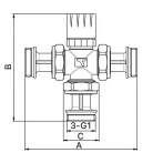 Клапан термостатический Europroduct EP.0601 - 1'' трехходовой раздельный (EP6134)