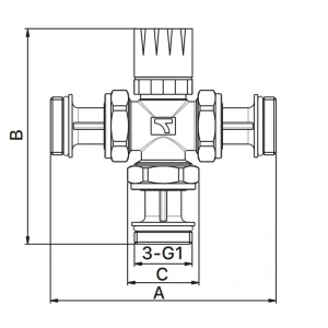 Клапан термостатический Europroduct EP.0601 - 1'' трехходовой раздельный (EP6134) Клапан термостатический Europroduct EP.0601 - 1'' трехходовой раздельный (EP6134)
