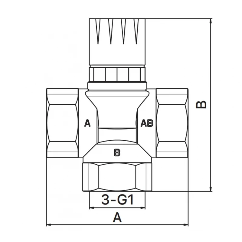 Клапан термостатический Europroduct EP.0602 - 1'' трехходовой смесительный (EP6135)