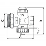 Концевой фитинг Europroduct EP.2020 - 1" с дренажным вентилем и ручным воздухоотводом (EP6140)
