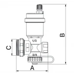 Конечный фитинг Europroduct EP.2021 - 1" (с дренажным вентилем и автоматическим воздухоотводом) (EP6141)
