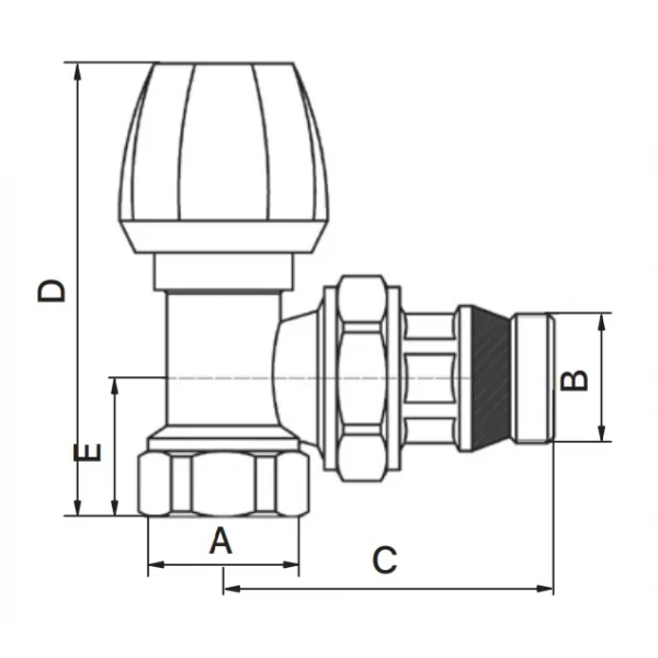Вентиль радиаторный "антитечка" Europroduct EP.0522 - 1/2x1/2" FM угловой (EP6146)