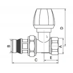 Вентиль радиаторный "антипротечка"Europroduct EP.0521 - 1/2x1/2" FM прямой (EP6147)