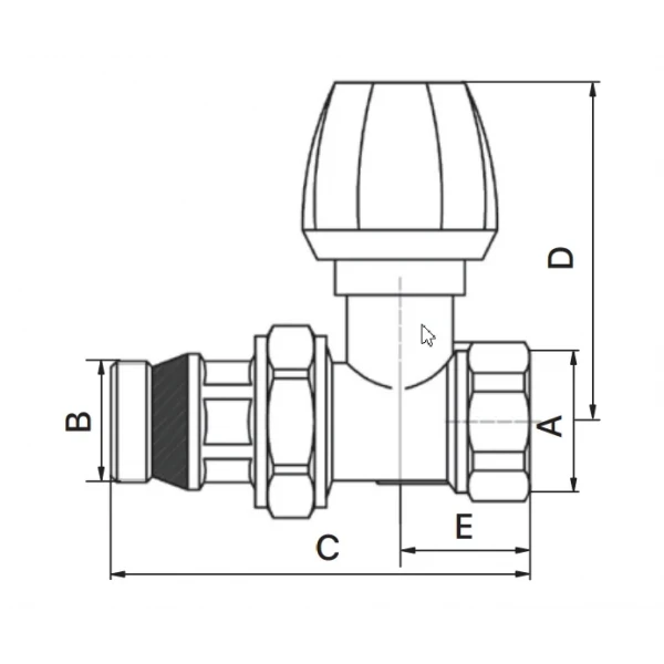 Вентиль радиаторный "антипротечка"Europroduct EP.0521 - 1/2x1/2" FM прямой (EP6147)