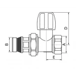 Вентиль балансировочный радиат. "антипротечка" Europroduct EP.0531 - 1/2x1/2" FM прямой (EP6149)